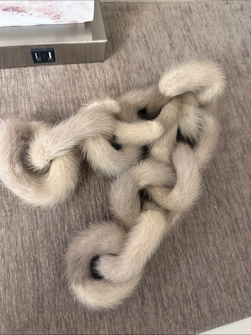 Real mink fur scarf